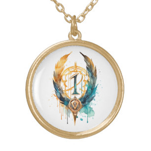 *~*Artsy RUNE AP87 VIKING Nordic Inspired Ancient Gold Plated Necklace