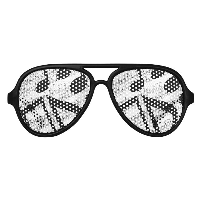 Artsy Sheet Music Aviator Sunglasses (Front)