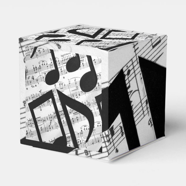 Artsy Sheet Music Favor Boxes (Back Side)
