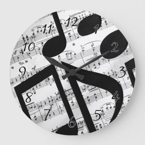 Artsy Sheet Music Large Clock