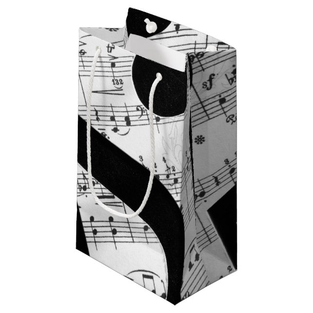 Artsy Sheet Music Small Gift Bag (Front Angled)