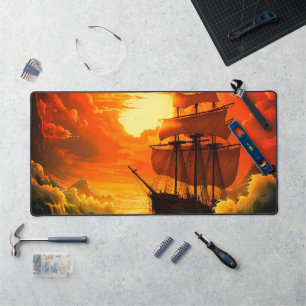 Artsy Ship Desk Mat