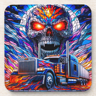 Artsy Skull Beverage Coaster
