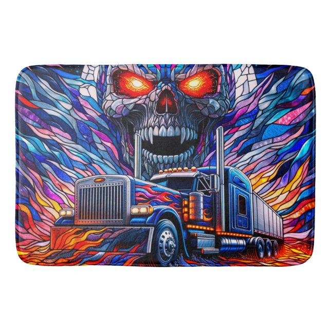 Artsy Skull Design Bath Mat (Front)