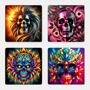Artsy Skull Designs Coaster Set
