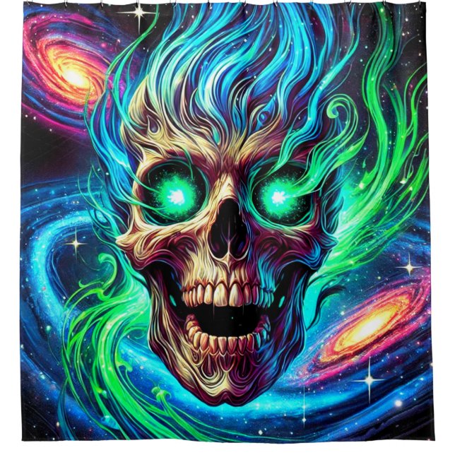 Artsy Skull Shower Curtain (Front)