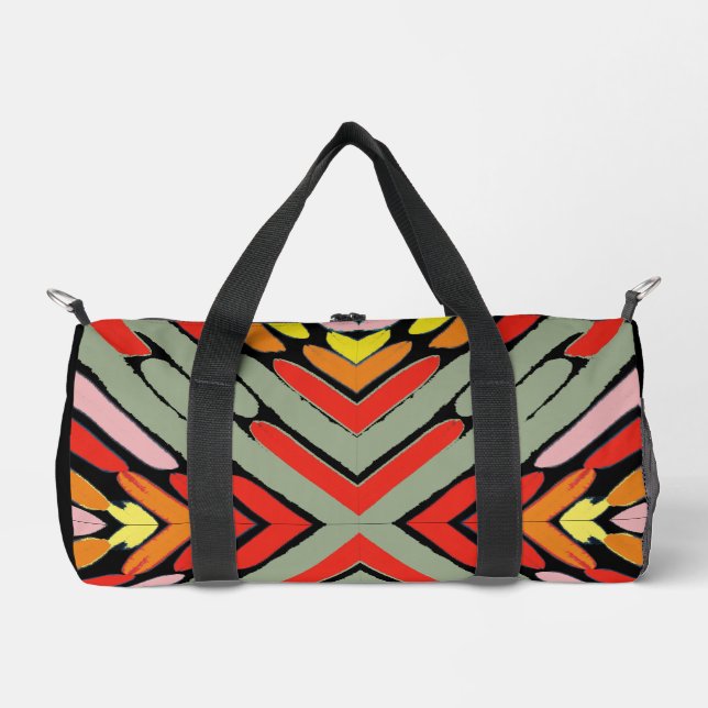 Artsy Southwestern Multicolor Pattern Duffle Bag (Front)
