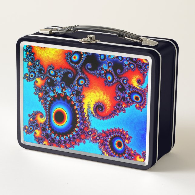 Artsy Spiral Design Metal Lunch Box (Front)