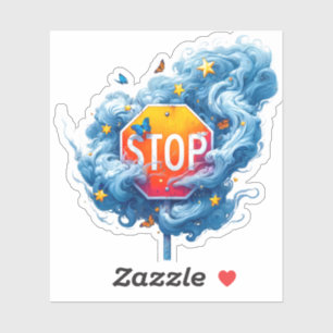 Artsy Stop Sign Sticker