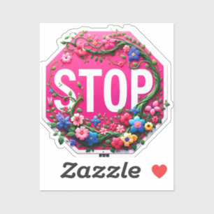 Artsy Stop Sign Sticker
