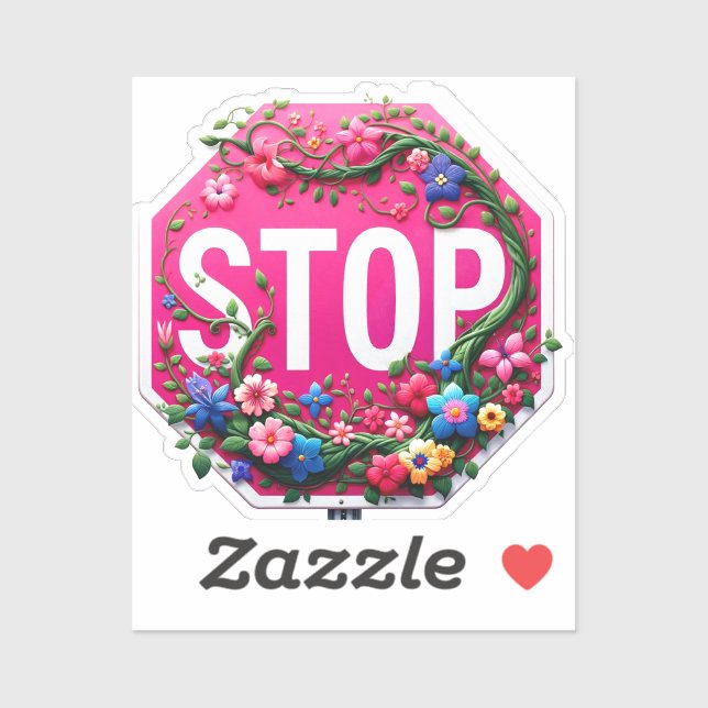 Artsy Stop Sign Sticker (Sheet)