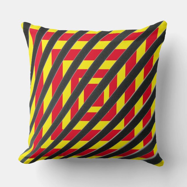 Artsy Striped Design Throw Pillow (Front)