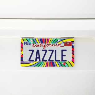 Artsy Striped License Plate Frame