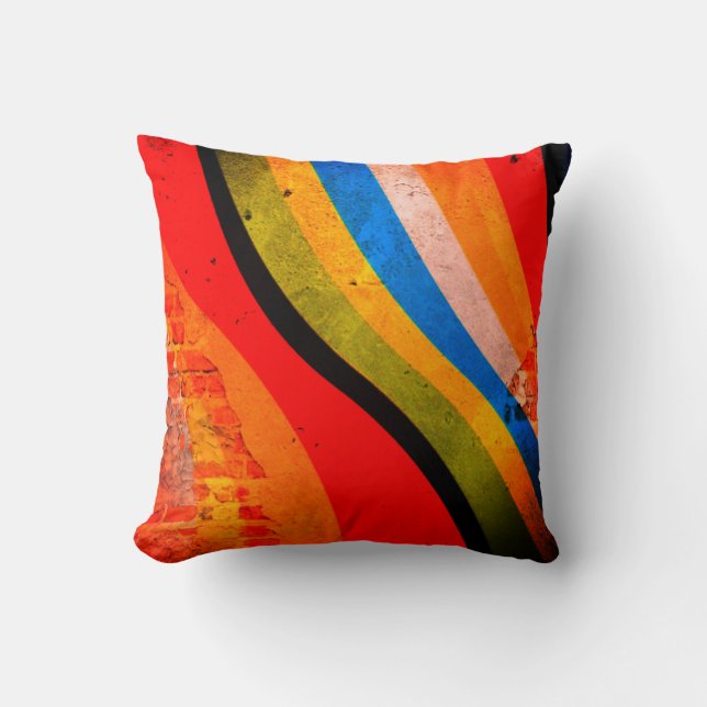 Artsy Stripes Throw Pillow (Front)