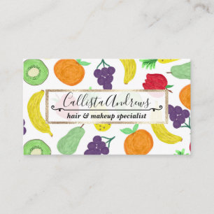 Artsy Summer Colorful Acrylic Fruit Pattern Business Card