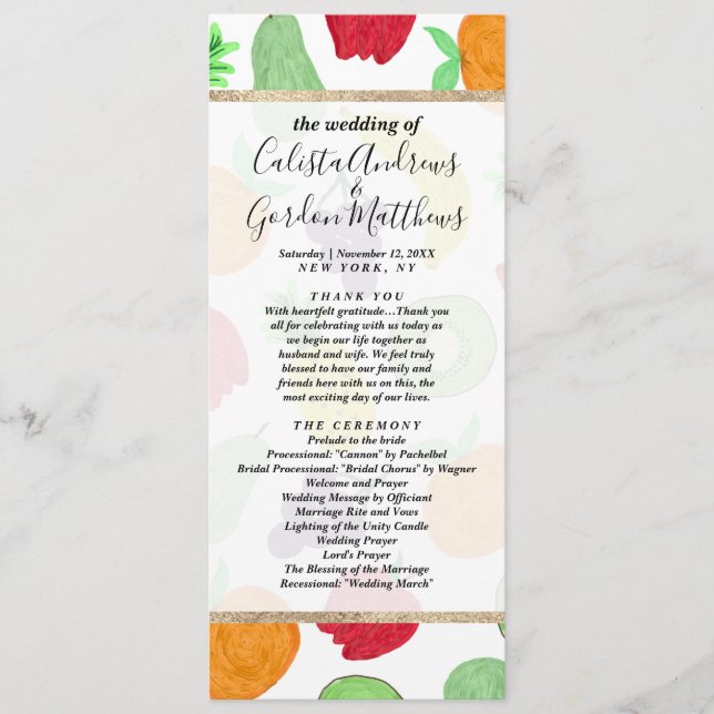 Artsy Summer Colorful Acrylic Fruit Pattern Program (Front)
