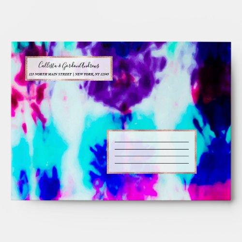 Artsy Summer Pink Blue Colorful Tie Dye Pattern Envelope