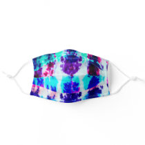 Artsy Summer Pink Blue Colorful Tie Dye Safety Adult Cloth Face Mask