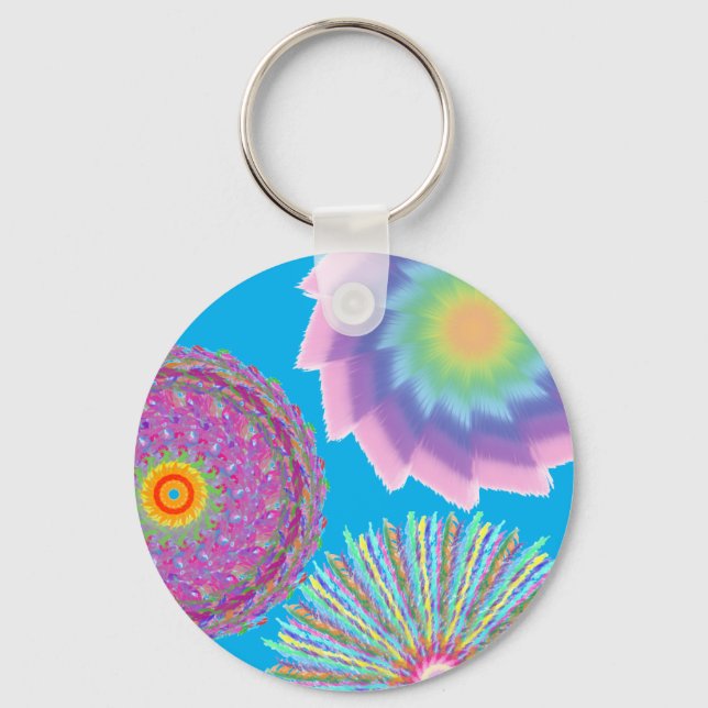 Artsy Sun-Drenched Flower Keychain (Front)
