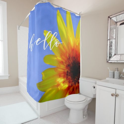 Artsy Sunflower Bold Bright Hello Sunshine Shower Curtain