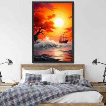 Artsy Sunset Framed Art by MarblesPictures at Zazzle