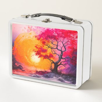Artsy Sunset Metal Lunch Box by MarblesPictures at Zazzle