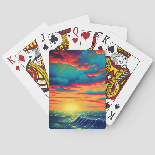 Artsy Sunset Poker Cards (Back)