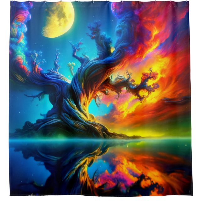 Artsy Sunset Shower Curtain (Front)