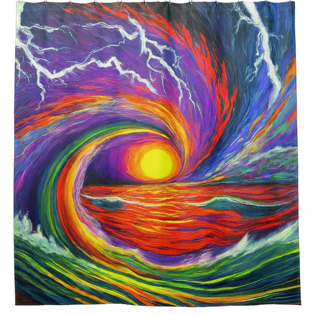 Artsy Sunset Shower Curtain (Front)