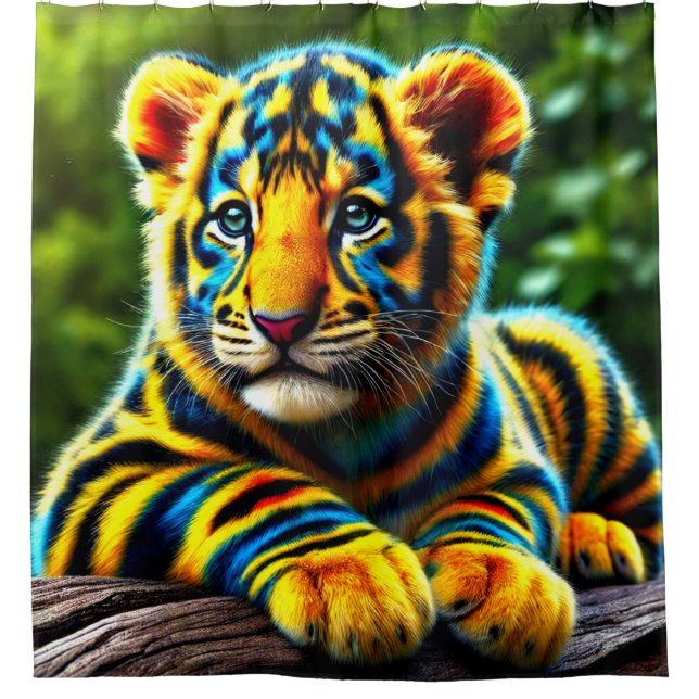 Artsy Tiger Shower Curtain (Front)
