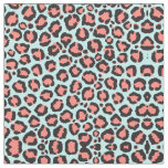Artsy Trendy Coral Mint Teal Leopard Animal Print Fabric