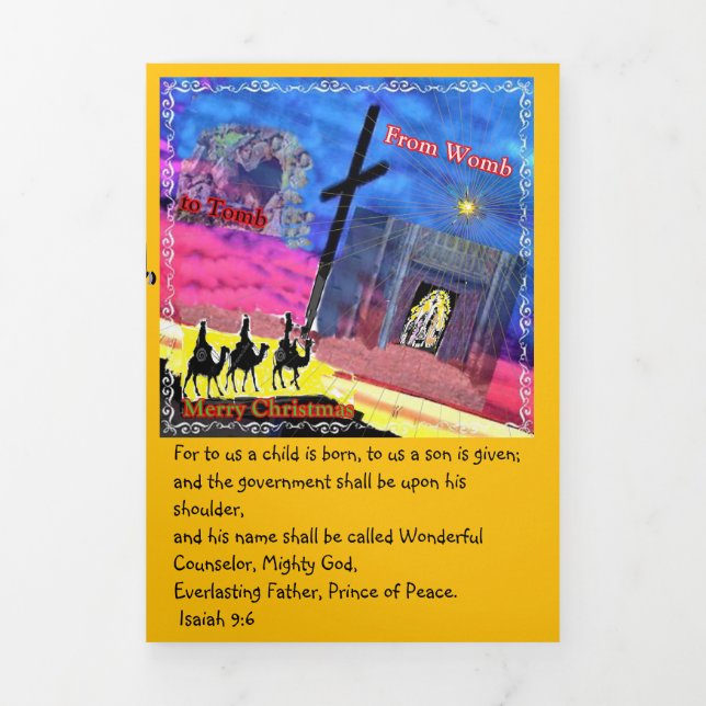 Artsy Trifold Letter Fold Christmas card (Cover)