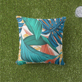 artsy tropical outdoor pillows gift for friends 