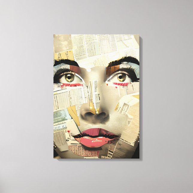 Artsy Unique Digital Art | Pretty Lady Abstract Canvas Print (Front)