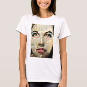 Artsy Unique Digital Art Pretty Lady Abstract T-Shirt