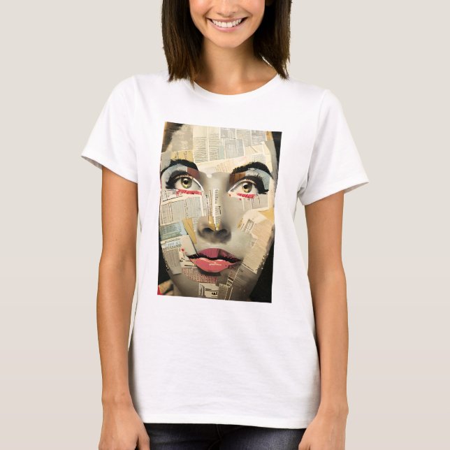 Artsy Unique Digital Art | Pretty Lady Abstract T-Shirt (Front)