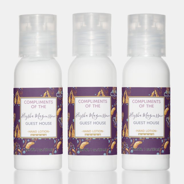 Artsy unique gemstones and tassels inspired purple hand lotion (Set)