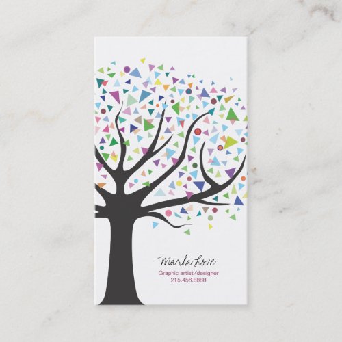 Artsy Unique Tree Business Card Art designer