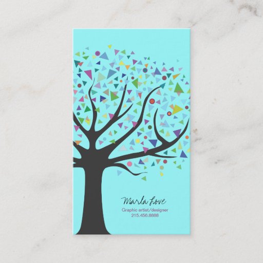 Customizable Artsy Unique Tree Business Card Art designer