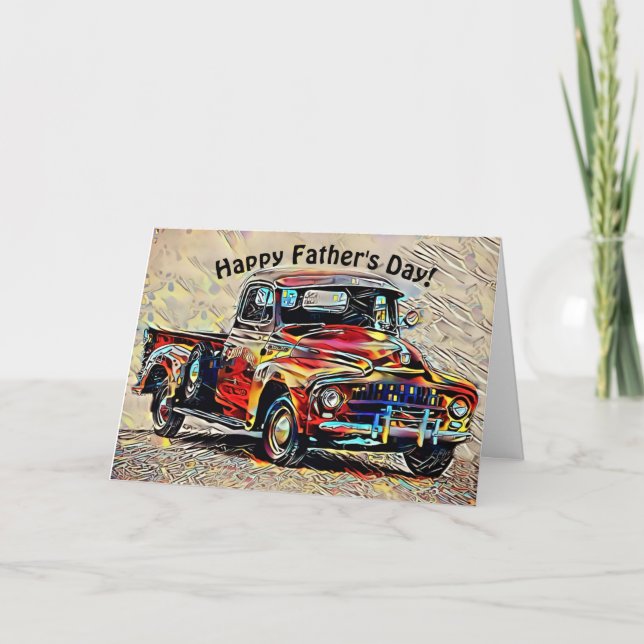 Artsy Vintage Truck Father's Day Card (Front)