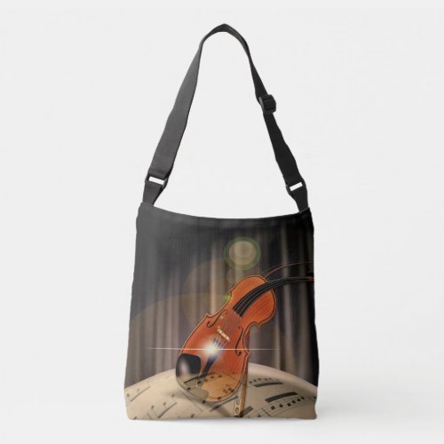Artsy Violin Music Crossbody Bag