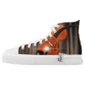 Artsy Violin Music High-Top Sneakers (Left Shoe Outside)