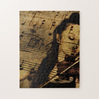 Artsy Violin Music Jigsaw Puzzle by StuffOrSomething at Zazzle