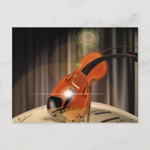 Artsy Violin Music Postcard