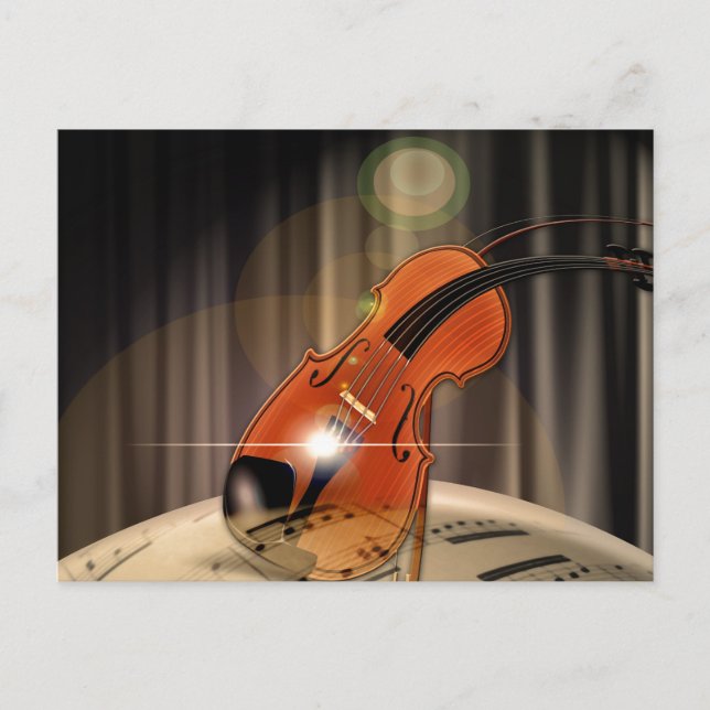 Artsy Violin Music Postcard (Front)