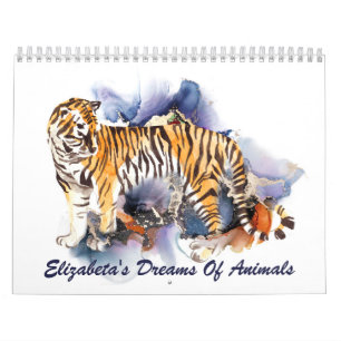 Artsy Watercolor Animals Personalized Calendar
