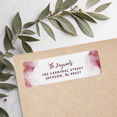 Artsy Watercolor Return Address Label