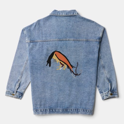 Artsy Watercolor shrimp  Denim Jacket