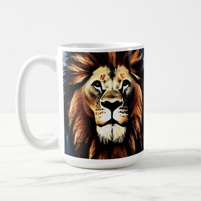 Artsy Wild African Lion Coffee Mug (Left)