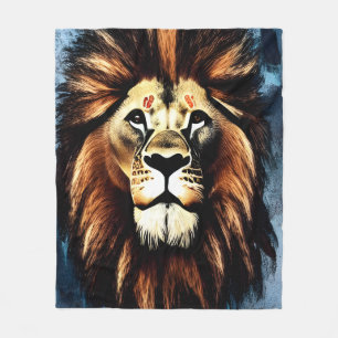 Artsy Wild African Lion Fleece Blanket